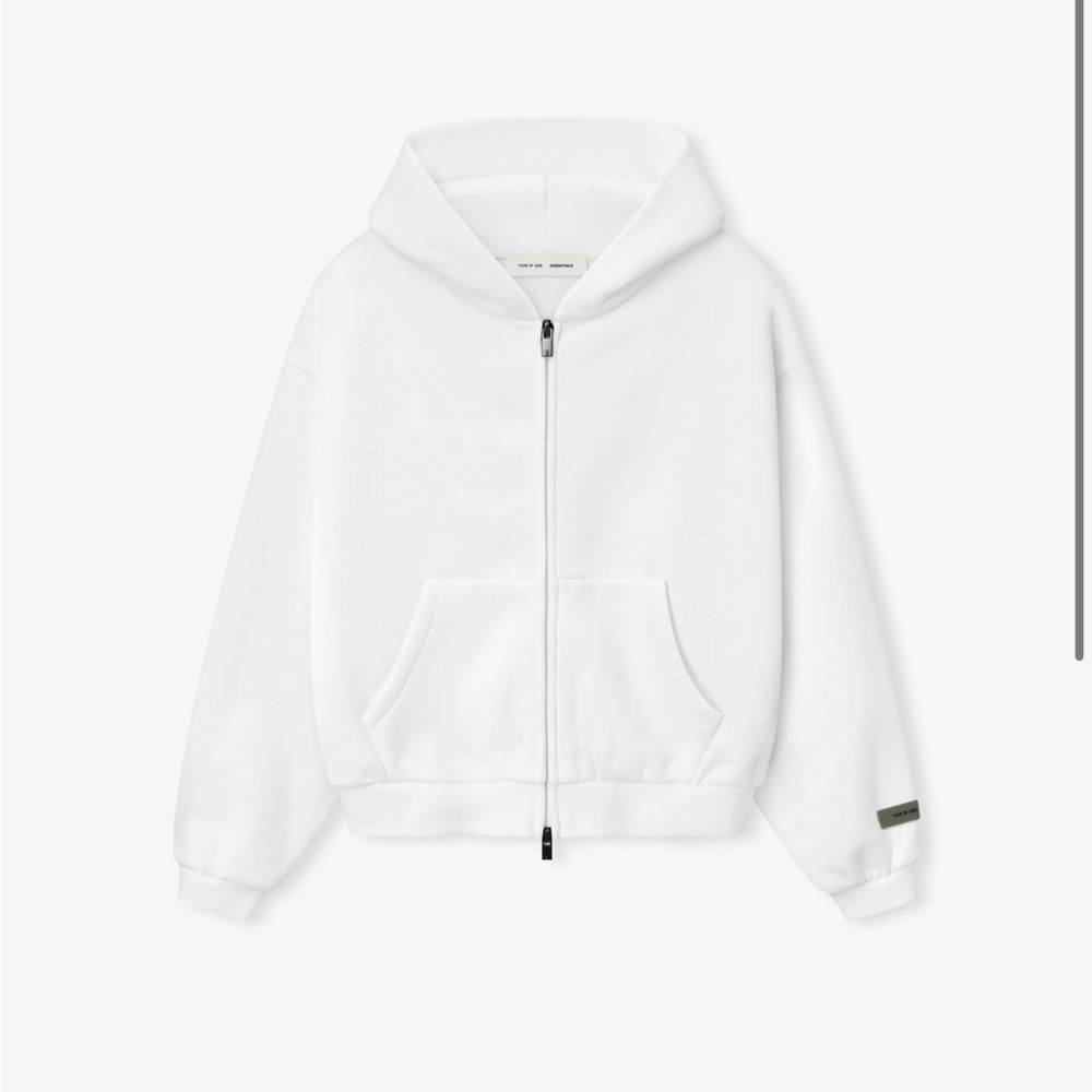 Fear of God Kids White Zip-Up Hoodie